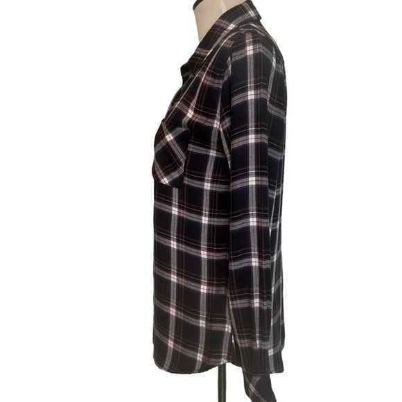 Rails cotton flannel blue, maroon,and white plaid long sleeve shirt - Picture 5 of 10